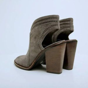 Vince Camuto Koral Suede Leather Peep Toe Heeled Ankle Booties